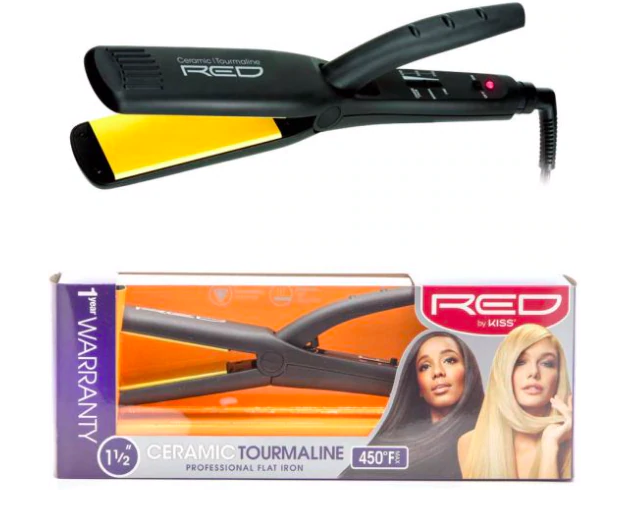 Ceramic tourmaline red flat iron on sale