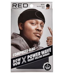 RED BY KISS BOW WOW COMPRESS RAG VELVET VELCRO DURAG - Textured Tech