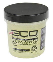 ECO STYLE GEL BLACK CASTOR FLAXSEED OIL 8oz - Textured Tech