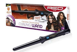 RED BY KISS CERAMIC TOURMALINE CURLING WAND 1 1/2