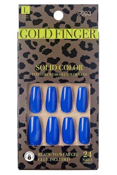 GOLD FINGER NAILS SOLID COLOR - Textured Tech