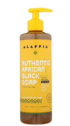 ALAFFIA AUTHENTIC AFRICAN BLACK SOAP W/ EUCALYPTUS & TEA TREE 16OZ - Textured Tech