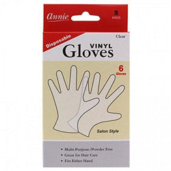Vinyl Gloves 6 pieces- Disposable L - Textured Tech