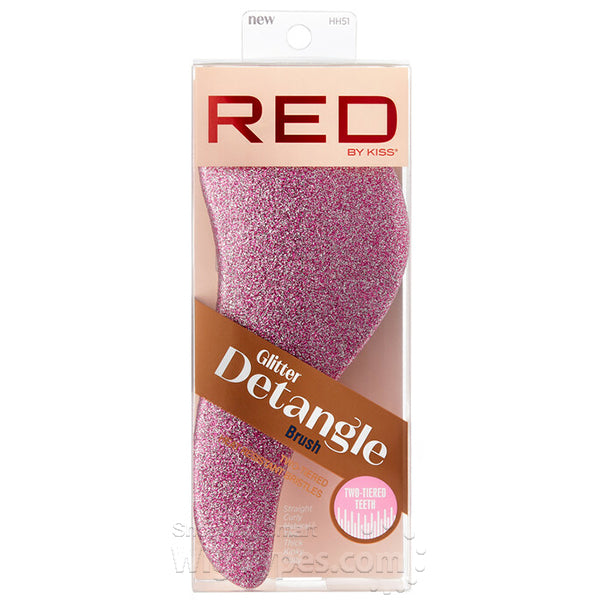RED GLITTER DETANGLER BRUSH #HH51 - Textured Tech