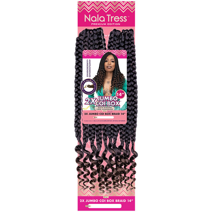 Janet Collection Crochet Braids Nala Tress 2X Jumbo Coi Box Braid 14" - Textured Tech