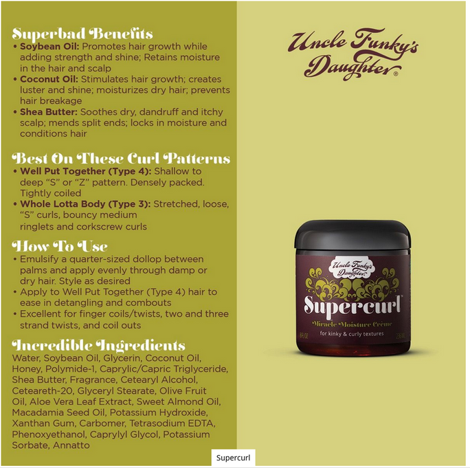 UNCLE FUNKY'S SUPERCURL CREAM 8OZ - Textured Tech