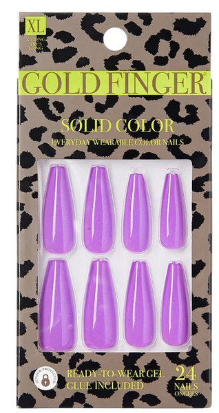 GOLD FINGER NAILS SOLID COLOR - Textured Tech