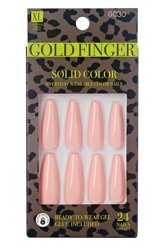 GOLD FINGER NAILS SOLID COLOR - Textured Tech