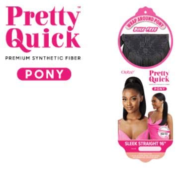 OUTRE PRETTY QUICK SALON STYLE WRAP PONY TAIL SLEEK STRAIGHT 16" - Textured Tech