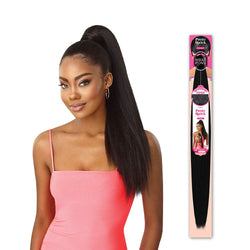 OUTRE PRETTY QUICK SALON STYLE WRAP PONY TAIL JUMBO KINKY STRAIGHT 24