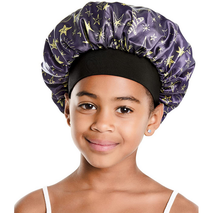 RED BY KISS KIDS SATIN REVERSIBLE BONNET #STAR - Textured Tech