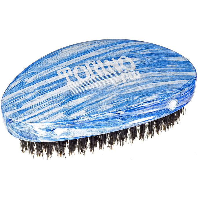 Torino Pro Medium Wave Brush #19 - Curve Palm Medium Hair brush for 360 Waves - Textured Tech