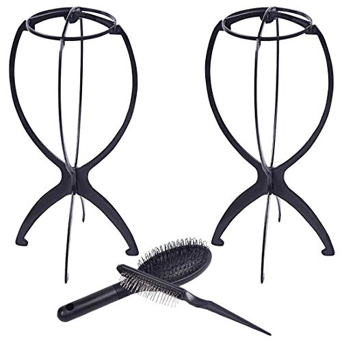 PORTABLE WIG STAND 14" LONG BLK (ONE PIECE) - Textured Tech