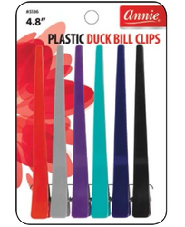 Annie Plastic Duck Bill Clips 6Ct #3186 - Textured Tech