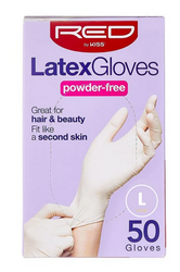 KISS POWDER FREE LATEX GLOVES - LARGE 50CT. - Textured Tech