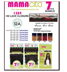 MAMACITA 7 PCS BRAZILIAN HUMAN HAIR BUNDLE & 13X4 HD LACE CLOSURE - Textured Tech