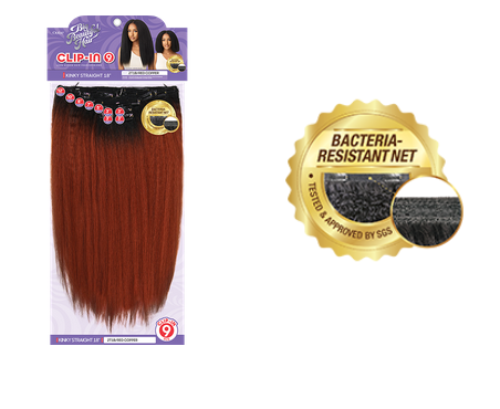 OUTRE BIG BEAUTIFUL HAIR CLIP-INS 9PCS - KINKY STRAIGHT 18" - Textured Tech