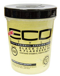 ECO STYLE GEL BLACK CASTOR & FLAXSEED OIL 32oz - Textured Tech