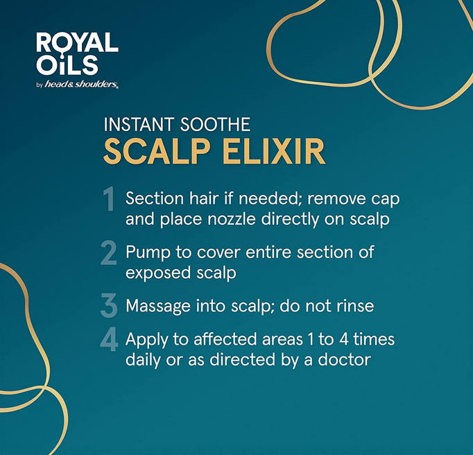 Head and Shoulders Royal Oils Scalp Elixir, Instant Soothe, 4.2 fl oz - Textured Tech