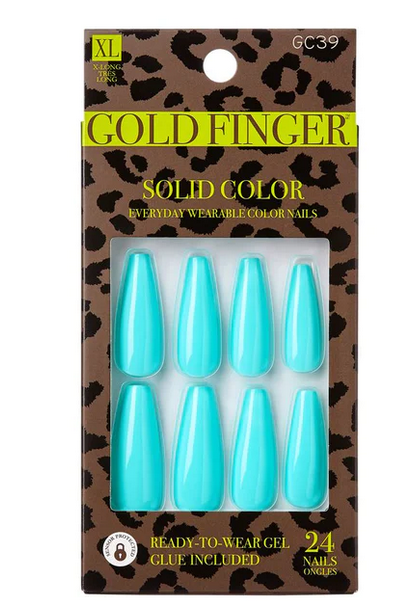 GOLD FINGER NAILS SOLID COLOR - Textured Tech