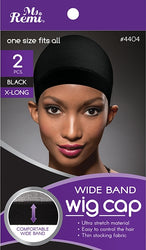 2 pk MS REMI WIG CAP BLACK WIDE BAND WIG CAP #4404 - Textured Tech