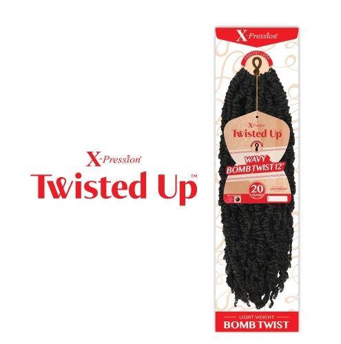 XPRESSION TWISTED UP WAVY BOMB TWIST CURLY TIP 12" - Textured Tech