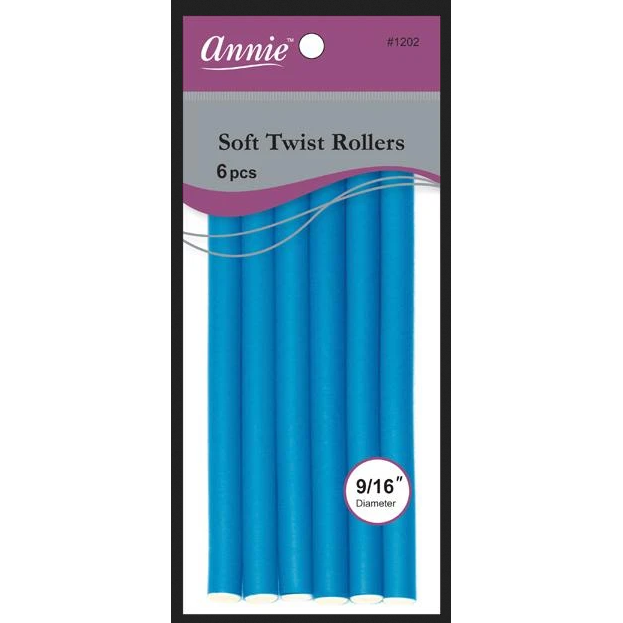 ANNIE SOFT TWIST ROLLERS 6 PACK 9/16" - Textured Tech