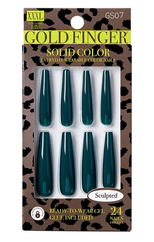 GOLD FINGER NAILS SOLID COLOR - Textured Tech