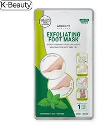ABSOLUTE NEW YORK EXFOLIATING FOOT MASK PEPPERMINT+ ALOE+ TEA TREE - Textured Tech